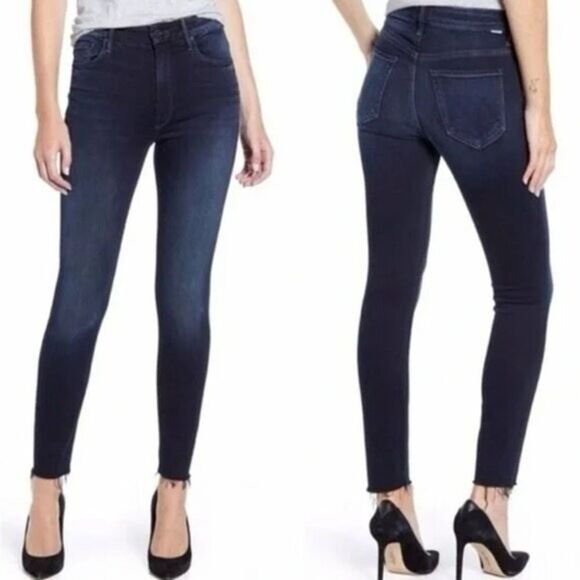 Mother Jeans Denim - Mother Jeans High Waisted Looker. Ankle Fray Wash. Last Call. Blue. Sz 27